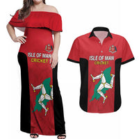 Custom Isle of Man Cricket Couples Matching Off Shoulder Maxi Dress and Hawaiian Shirt Quocunque Jeceris Stabit - Wonder Print Shop