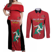 Custom Isle of Man Cricket Couples Matching Off Shoulder Maxi Dress and Long Sleeve Button Shirt Quocunque Jeceris Stabit - Wonder Print Shop