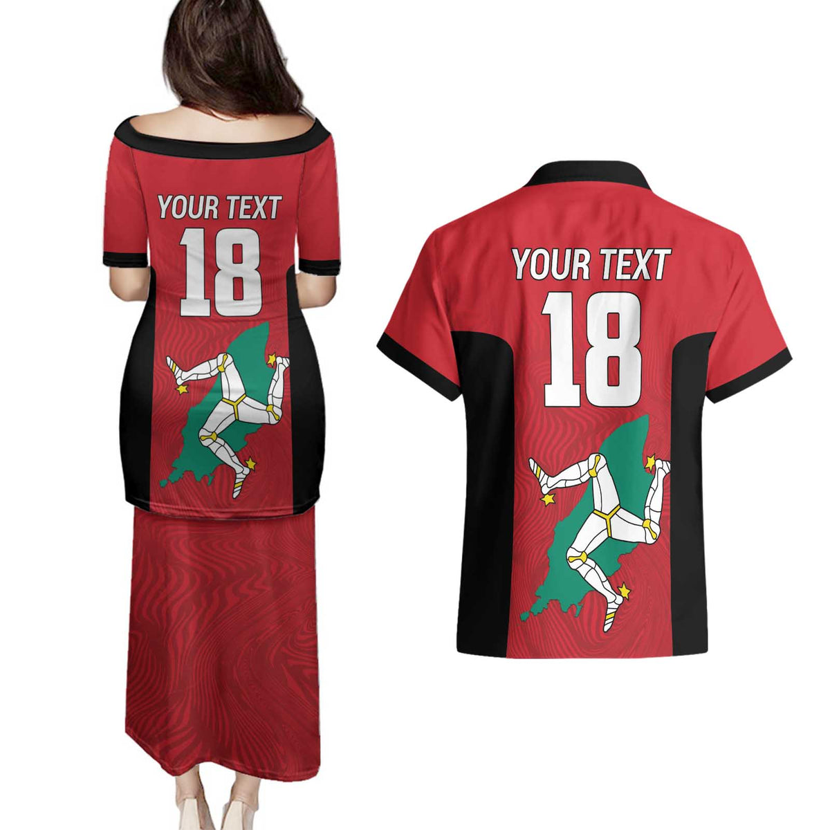 Custom Isle of Man Cricket Couples Matching Puletasi and Hawaiian Shirt Quocunque Jeceris Stabit - Wonder Print Shop