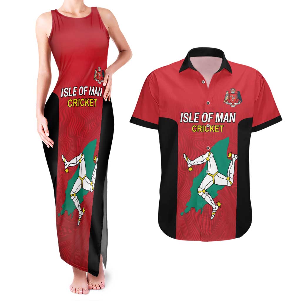 Custom Isle of Man Cricket Couples Matching Tank Maxi Dress and Hawaiian Shirt Quocunque Jeceris Stabit - Wonder Print Shop