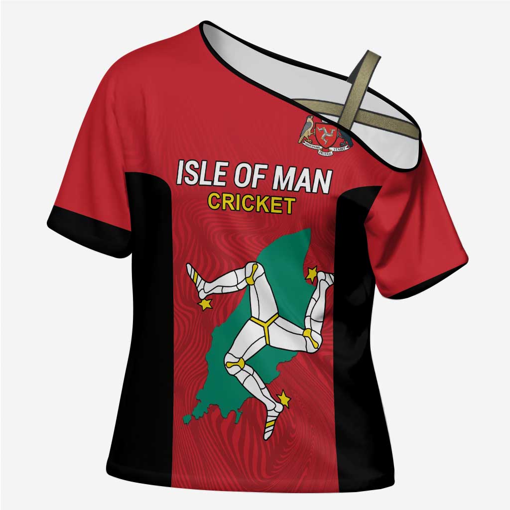 Custom Isle of Man Cricket Cross Shoulder Shirt Quocunque Jeceris Stabit - Wonder Print Shop
