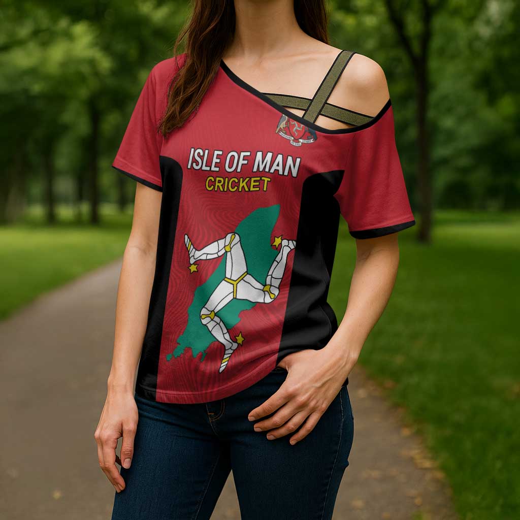 Custom Isle of Man Cricket Cross Shoulder Shirt Quocunque Jeceris Stabit - Wonder Print Shop