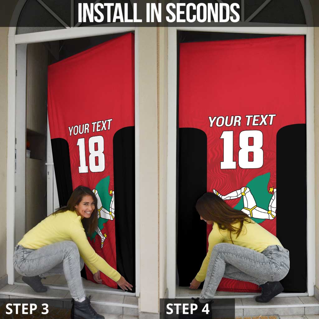 Custom Isle of Man Cricket Door Cover Quocunque Jeceris Stabit - Wonder Print Shop