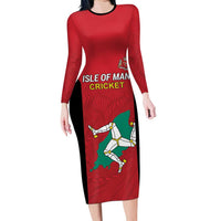 Custom Isle of Man Cricket Family Matching Long Sleeve Bodycon Dress and Hawaiian Shirt Quocunque Jeceris Stabit - Wonder Print Shop