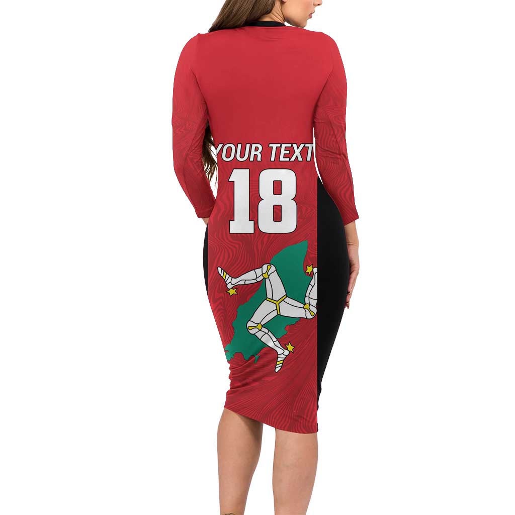 Custom Isle of Man Cricket Family Matching Long Sleeve Bodycon Dress and Hawaiian Shirt Quocunque Jeceris Stabit - Wonder Print Shop