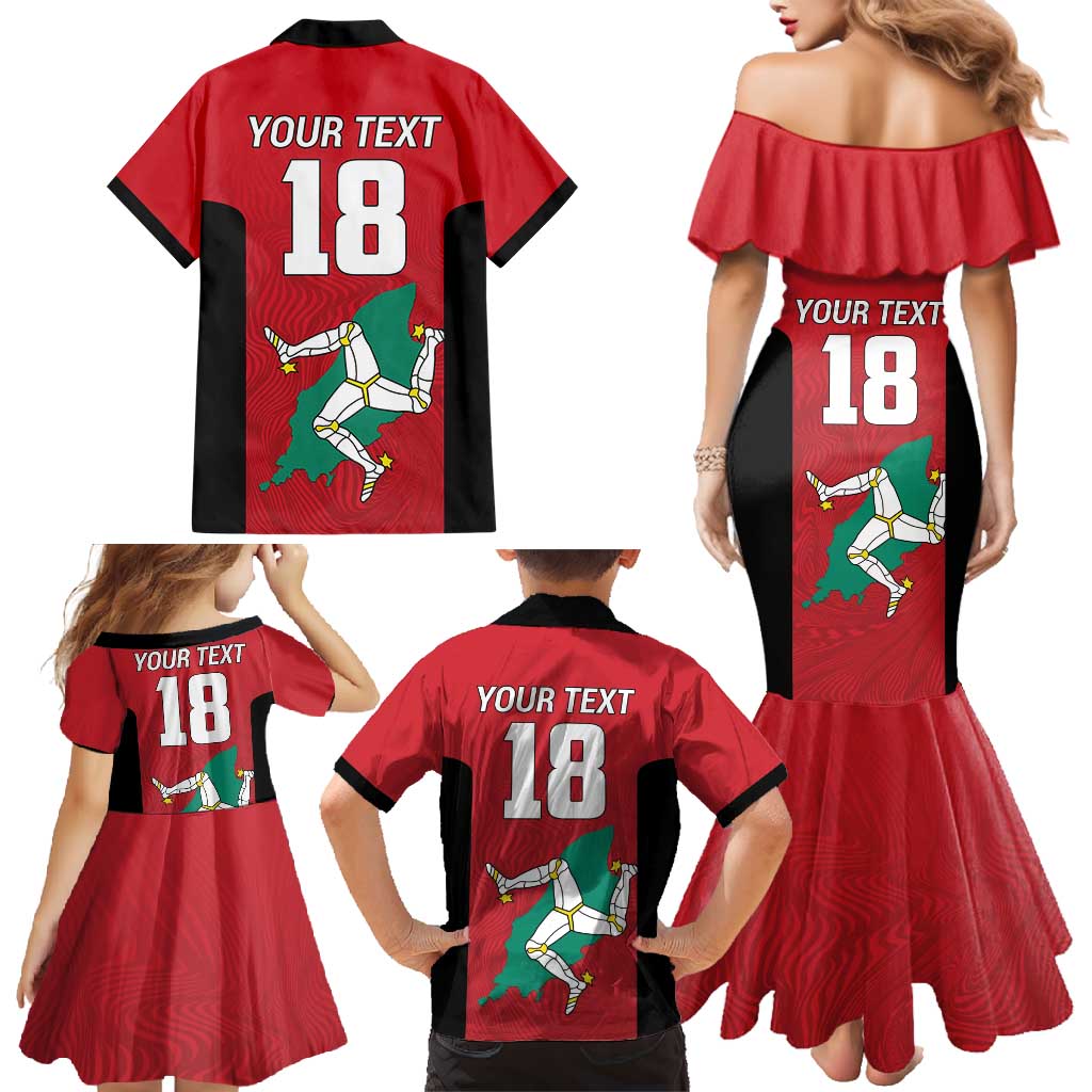 Custom Isle of Man Cricket Family Matching Mermaid Dress and Hawaiian Shirt Quocunque Jeceris Stabit - Wonder Print Shop