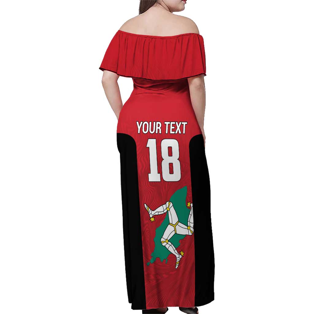 Custom Isle of Man Cricket Family Matching Off Shoulder Maxi Dress and Hawaiian Shirt Quocunque Jeceris Stabit - Wonder Print Shop