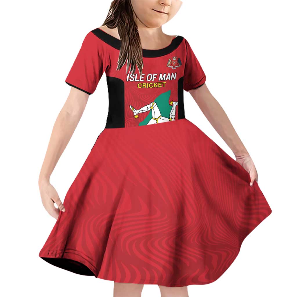 Custom Isle of Man Cricket Family Matching Off Shoulder Short Dress and Hawaiian Shirt Quocunque Jeceris Stabit - Wonder Print Shop