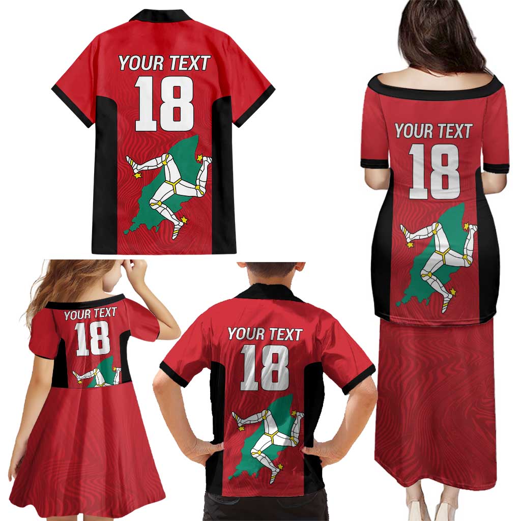 Custom Isle of Man Cricket Family Matching Puletasi and Hawaiian Shirt Quocunque Jeceris Stabit - Wonder Print Shop