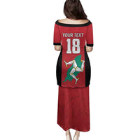 Custom Isle of Man Cricket Family Matching Puletasi and Hawaiian Shirt Quocunque Jeceris Stabit - Wonder Print Shop