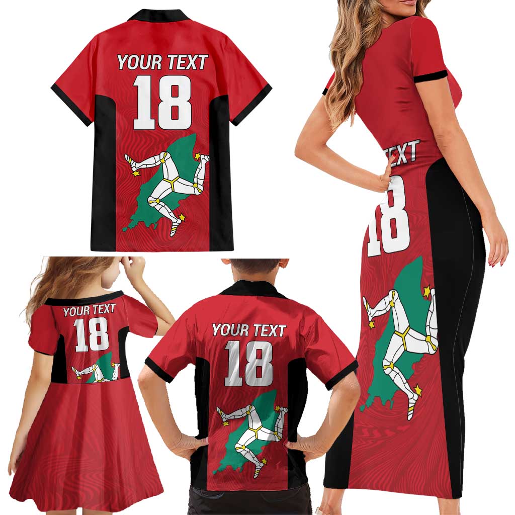 Custom Isle of Man Cricket Family Matching Short Sleeve Bodycon Dress and Hawaiian Shirt Quocunque Jeceris Stabit - Wonder Print Shop