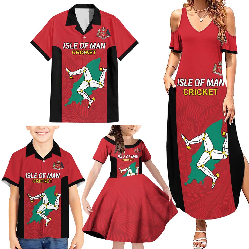 Custom Isle of Man Cricket Family Matching Summer Maxi Dress and Hawaiian Shirt Quocunque Jeceris Stabit - Wonder Print Shop