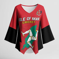 Custom Isle of Man Cricket Kimono Sleeve Blouse Quocunque Jeceris Stabit - Wonder Print Shop