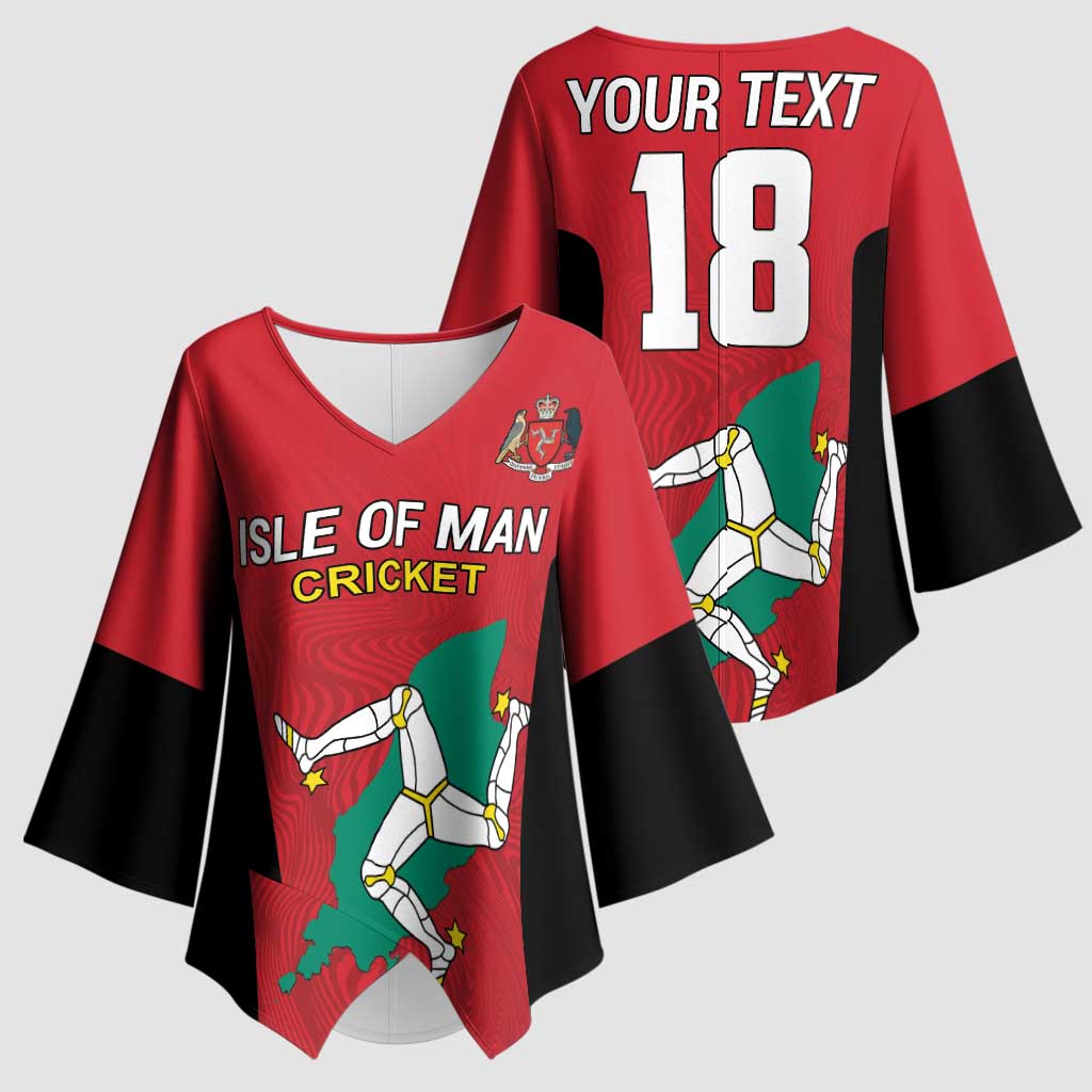 Custom Isle of Man Cricket Kimono Sleeve Blouse Quocunque Jeceris Stabit - Wonder Print Shop