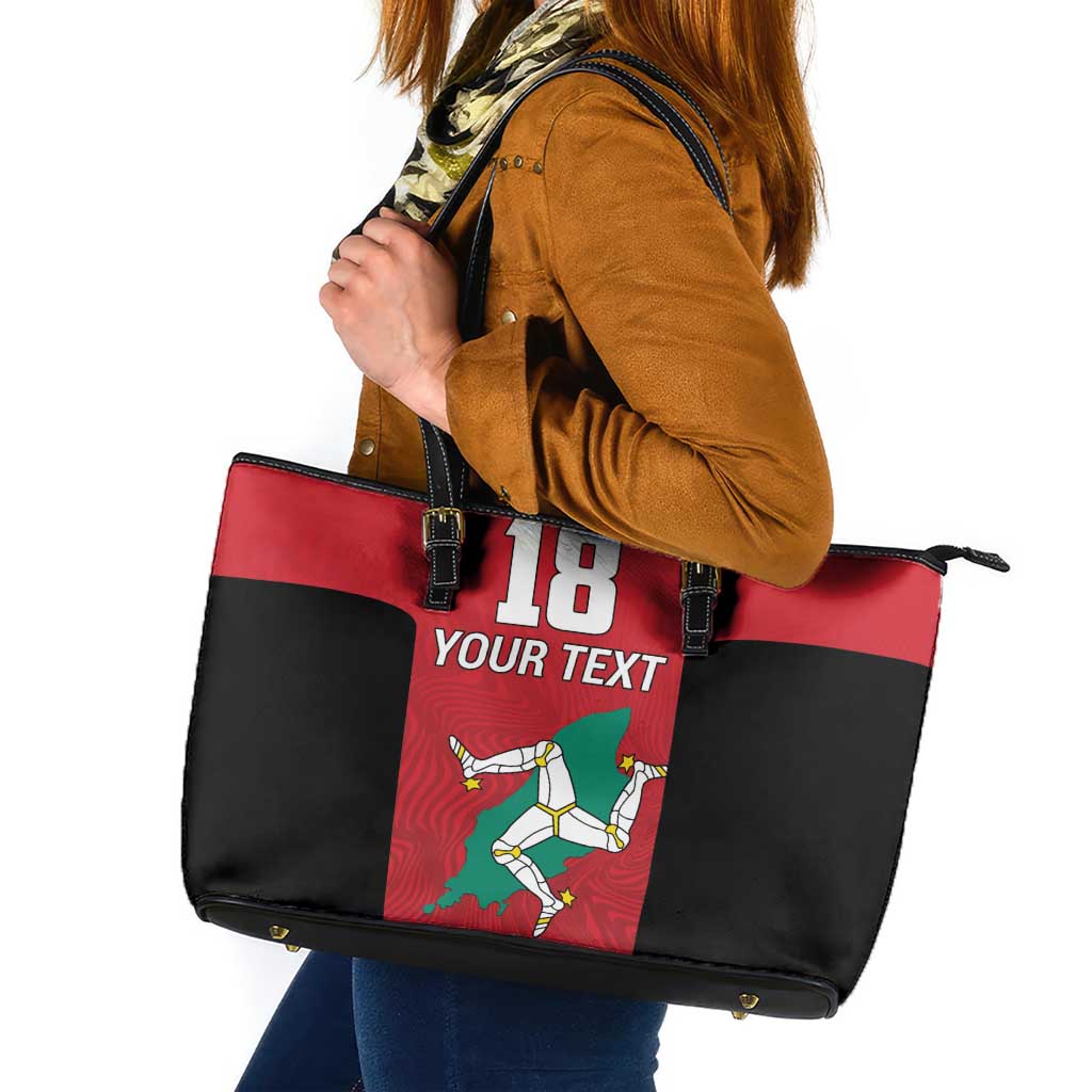 Custom Isle of Man Cricket Leather Tote Bag Quocunque Jeceris Stabit - Wonder Print Shop