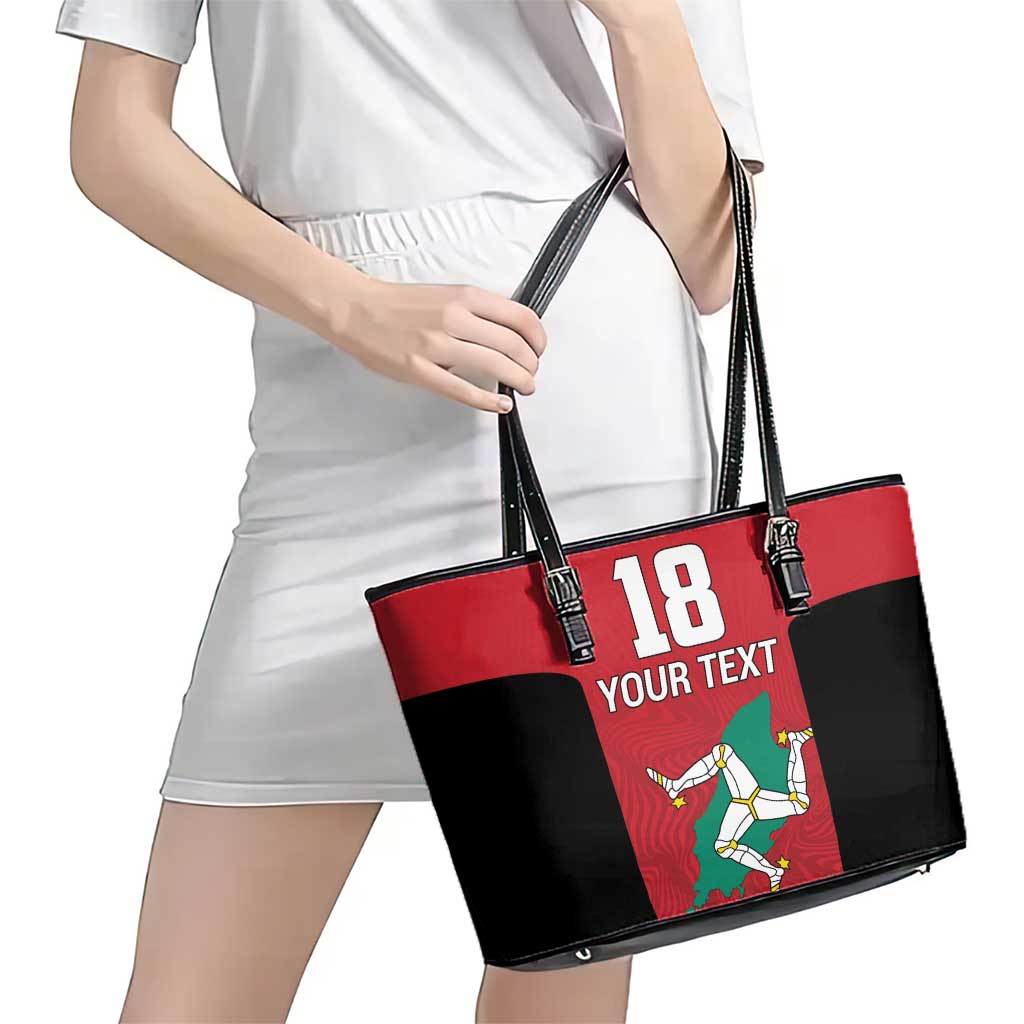 Custom Isle of Man Cricket Leather Tote Bag Quocunque Jeceris Stabit - Wonder Print Shop
