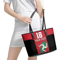 Custom Isle of Man Cricket Leather Tote Bag Quocunque Jeceris Stabit - Wonder Print Shop