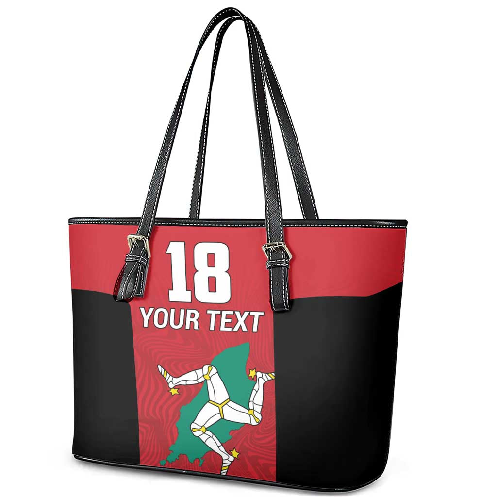 Custom Isle of Man Cricket Leather Tote Bag Quocunque Jeceris Stabit - Wonder Print Shop