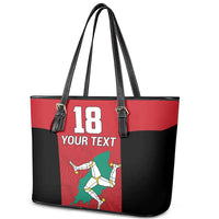 Custom Isle of Man Cricket Leather Tote Bag Quocunque Jeceris Stabit - Wonder Print Shop