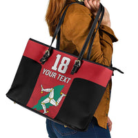 Custom Isle of Man Cricket Leather Tote Bag Quocunque Jeceris Stabit - Wonder Print Shop