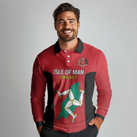 Custom Isle of Man Cricket Long Sleeve Polo Shirt Quocunque Jeceris Stabit - Wonder Print Shop