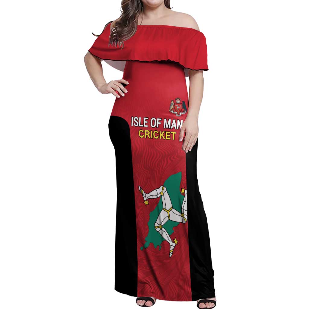Custom Isle of Man Cricket Off Shoulder Maxi Dress Quocunque Jeceris Stabit - Wonder Print Shop
