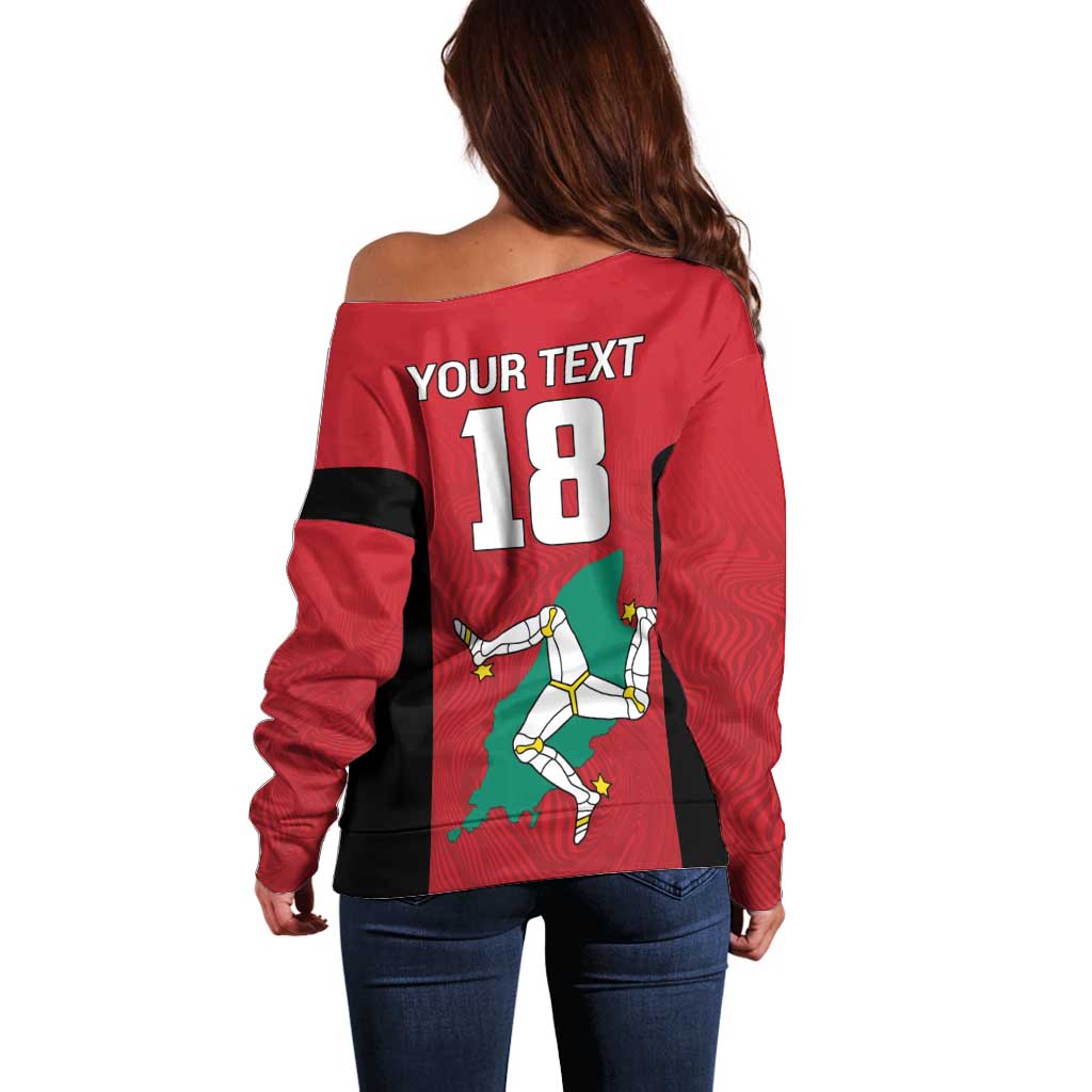 Custom Isle of Man Cricket Off Shoulder Sweater Quocunque Jeceris Stabit - Wonder Print Shop