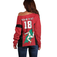 Custom Isle of Man Cricket Off Shoulder Sweater Quocunque Jeceris Stabit - Wonder Print Shop