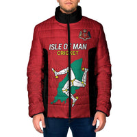Custom Isle of Man Cricket Padded Jacket Quocunque Jeceris Stabit - Wonder Print Shop