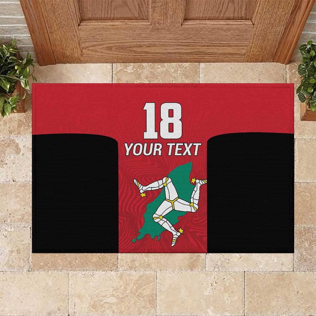Custom Isle of Man Cricket Rubber Doormat Quocunque Jeceris Stabit - Wonder Print Shop