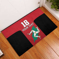 Custom Isle of Man Cricket Rubber Doormat Quocunque Jeceris Stabit - Wonder Print Shop