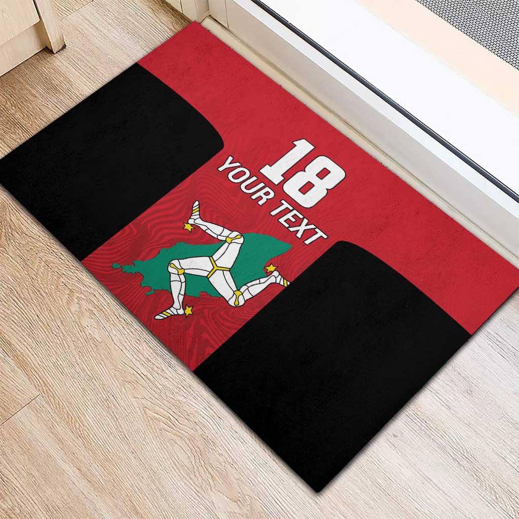 Custom Isle of Man Cricket Rubber Doormat Quocunque Jeceris Stabit - Wonder Print Shop