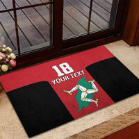 Custom Isle of Man Cricket Rubber Doormat Quocunque Jeceris Stabit - Wonder Print Shop