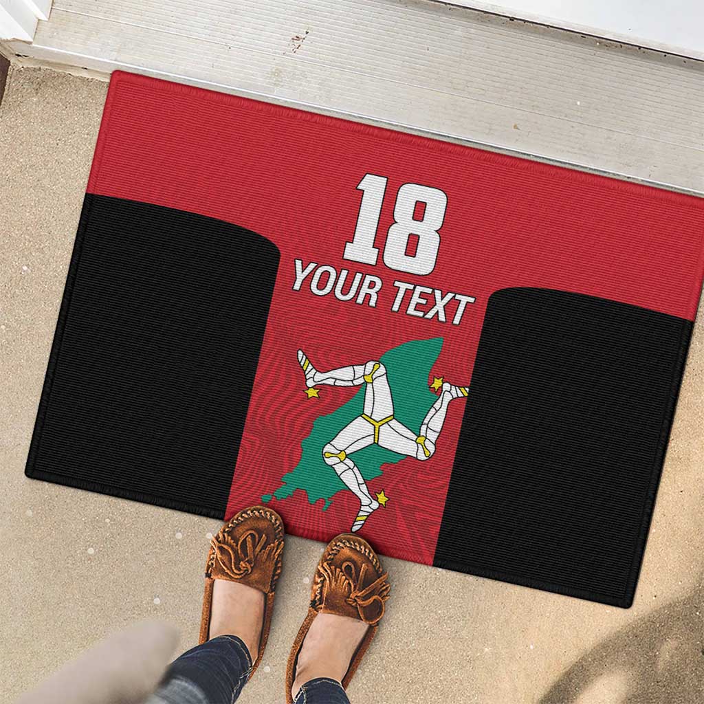 Custom Isle of Man Cricket Rubber Doormat Quocunque Jeceris Stabit - Wonder Print Shop