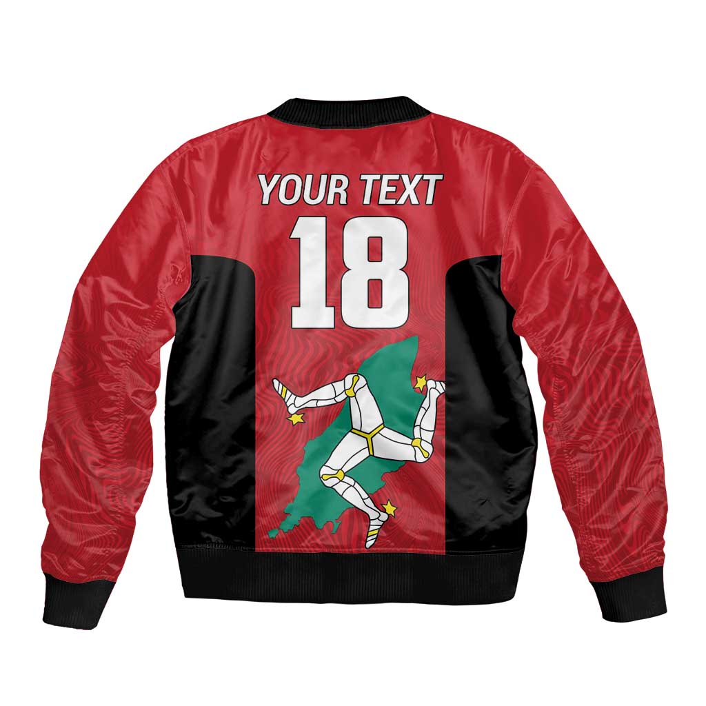 Custom Isle of Man Cricket Sleeve Zip Bomber Jacket Quocunque Jeceris Stabit - Wonder Print Shop