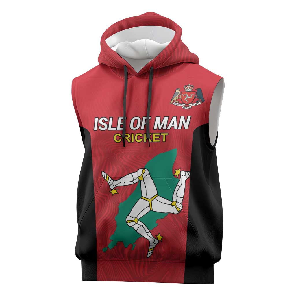Custom Isle of Man Cricket Sleeveless Hoodie Quocunque Jeceris Stabit - Wonder Print Shop