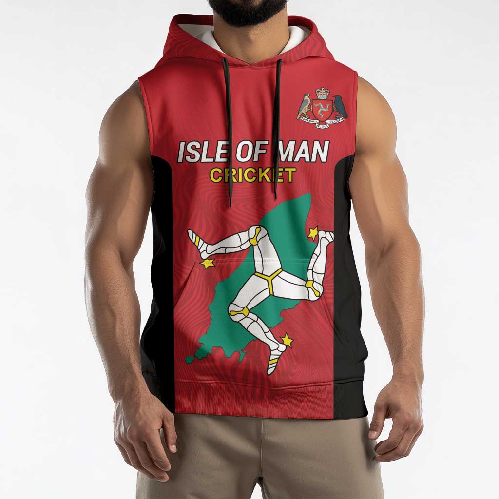 Custom Isle of Man Cricket Sleeveless Hoodie Quocunque Jeceris Stabit - Wonder Print Shop