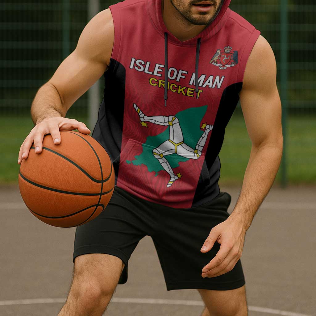 Custom Isle of Man Cricket Sleeveless Hoodie Quocunque Jeceris Stabit - Wonder Print Shop