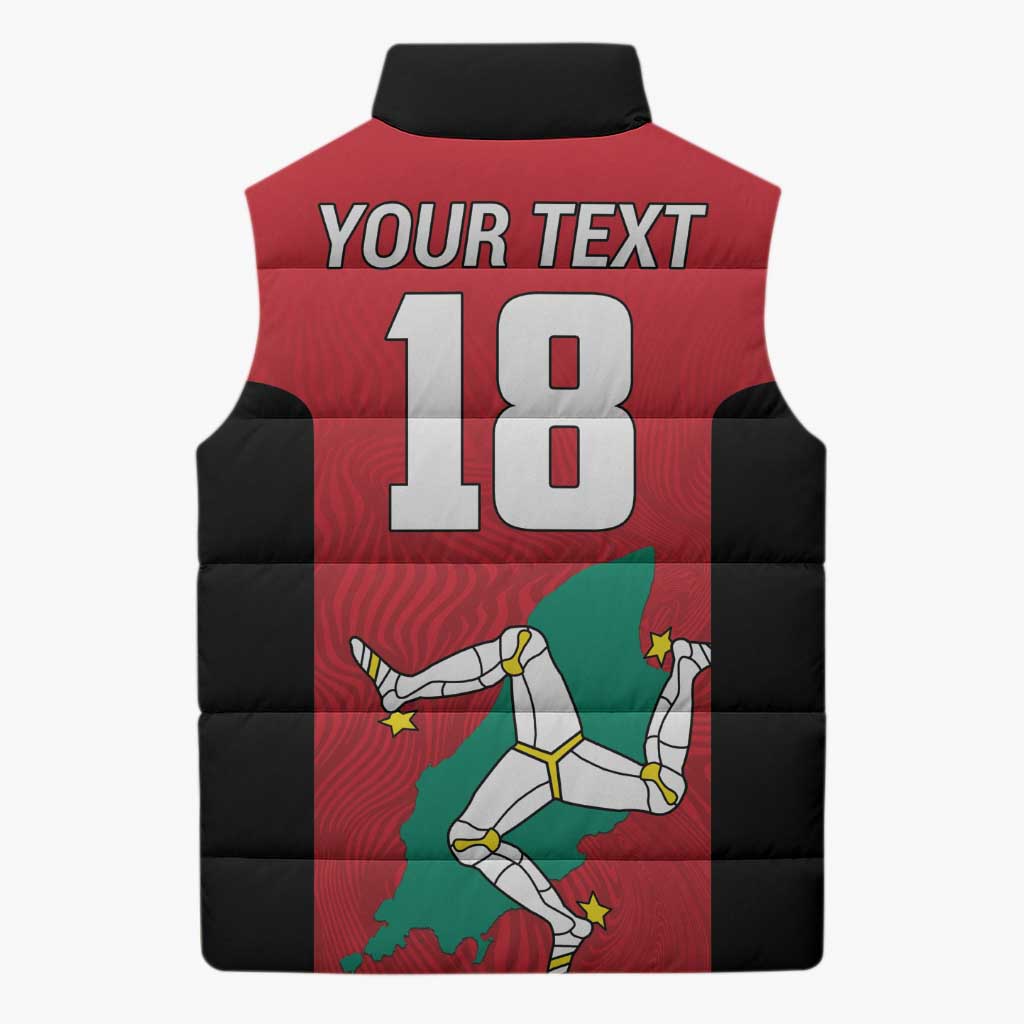 Custom Isle of Man Cricket Sleeveless Puffer Jacket Quocunque Jeceris Stabit - Wonder Print Shop