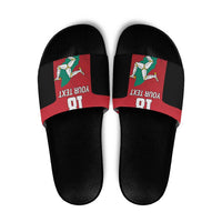 Custom Isle of Man Cricket Slide Sandals Quocunque Jeceris Stabit - Wonder Print Shop