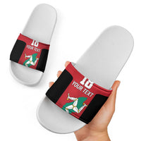 Custom Isle of Man Cricket Slide Sandals Quocunque Jeceris Stabit - Wonder Print Shop