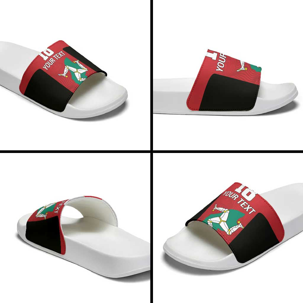 Custom Isle of Man Cricket Slide Sandals Quocunque Jeceris Stabit - Wonder Print Shop