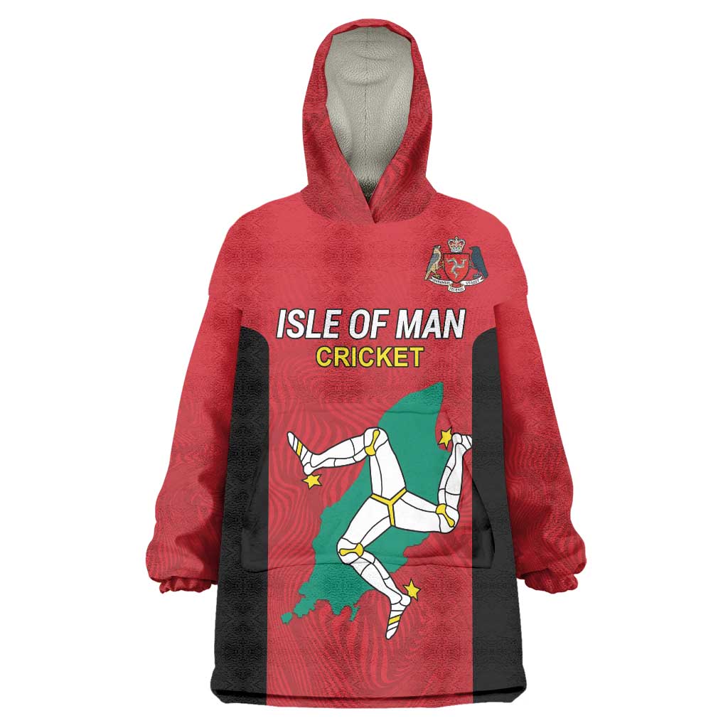 Custom Isle of Man Cricket Wearable Blanket Hoodie Quocunque Jeceris Stabit - Wonder Print Shop
