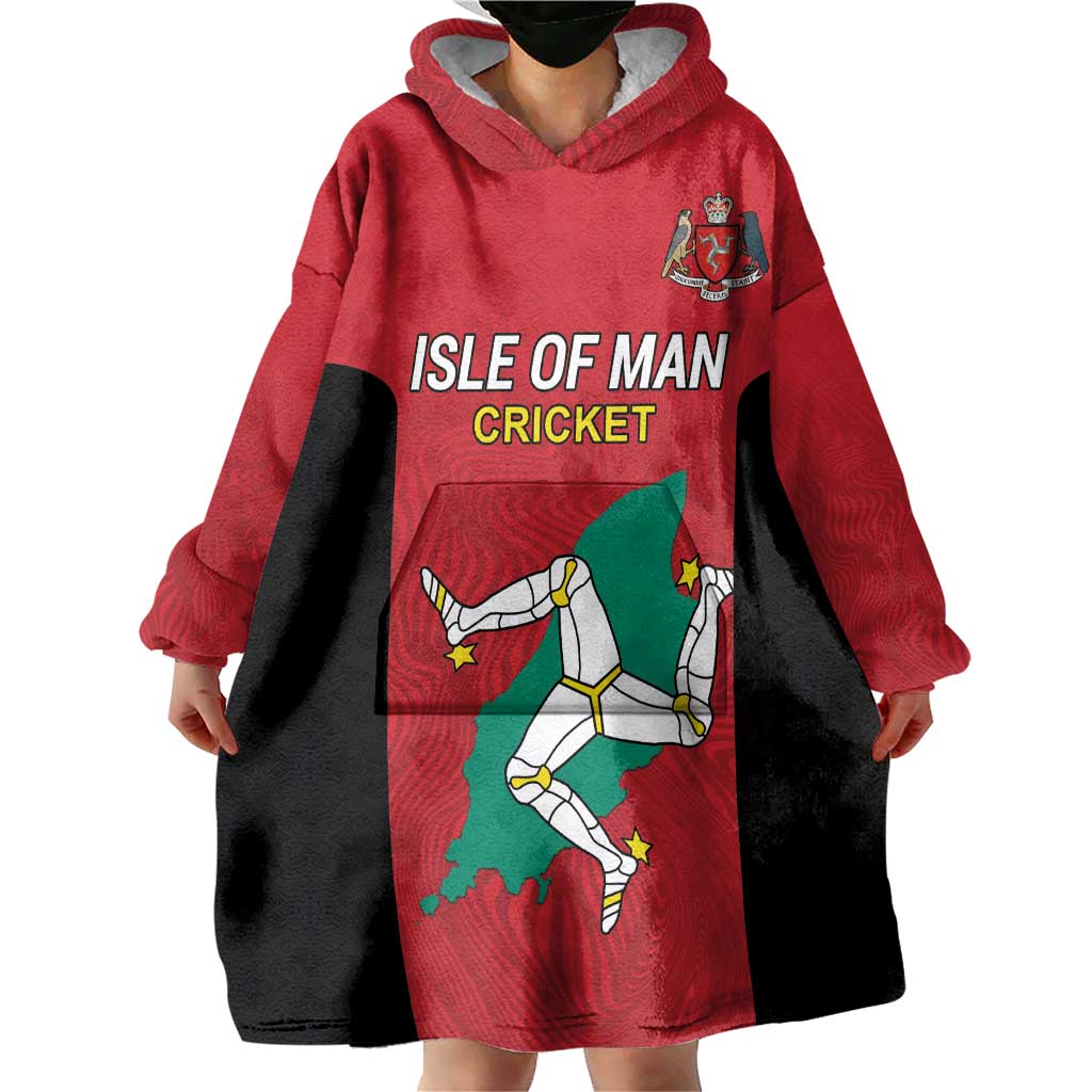 Custom Isle of Man Cricket Wearable Blanket Hoodie Quocunque Jeceris Stabit - Wonder Print Shop