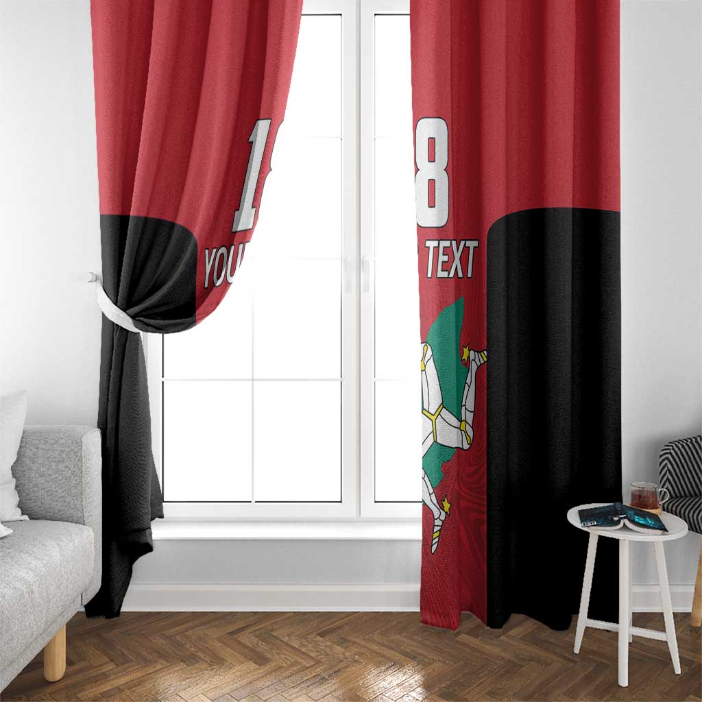 Custom Isle of Man Cricket Window Curtain Quocunque Jeceris Stabit - Wonder Print Shop