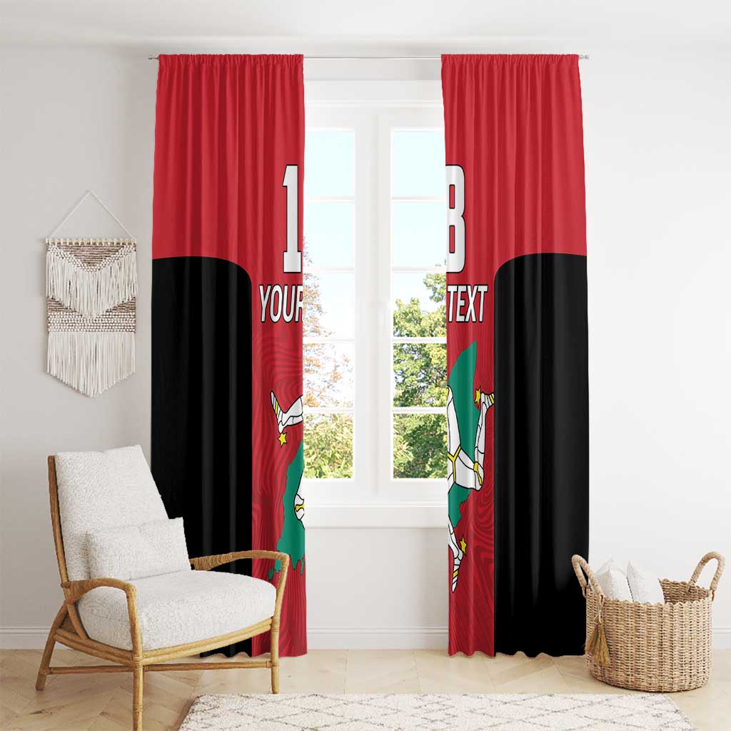 Custom Isle of Man Cricket Window Curtain Quocunque Jeceris Stabit - Wonder Print Shop