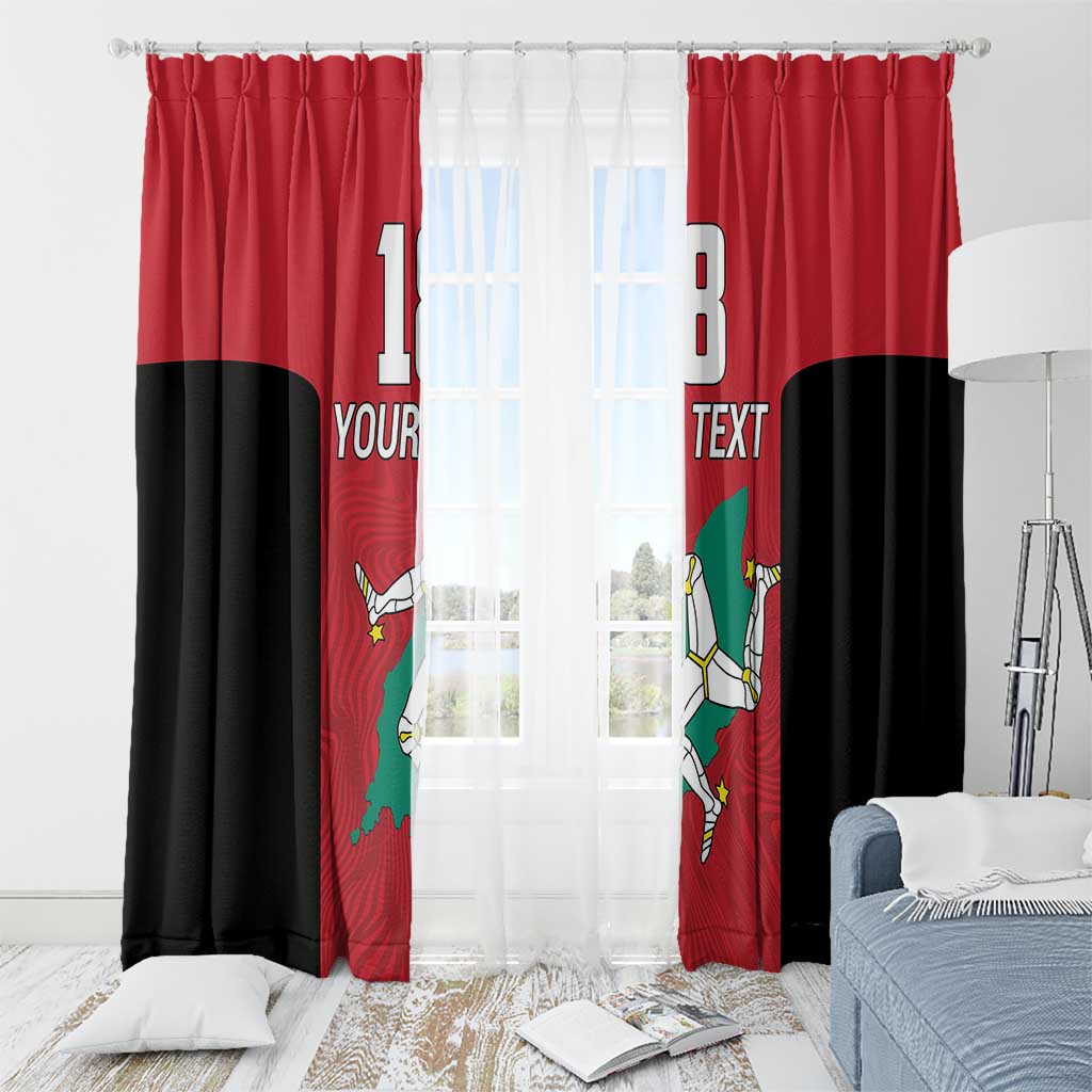 Custom Isle of Man Cricket Window Curtain Quocunque Jeceris Stabit - Wonder Print Shop