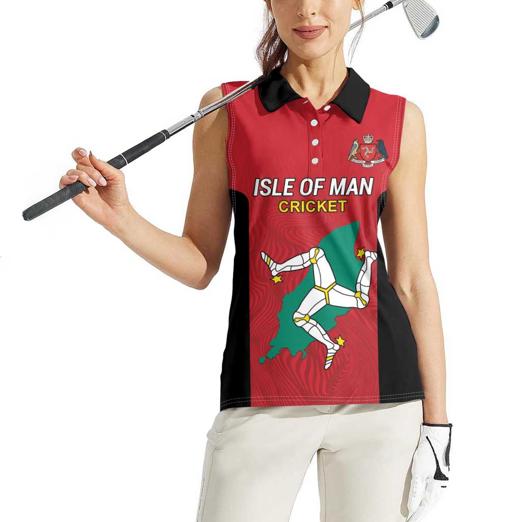 Custom Isle of Man Cricket Women Sleeveless Polo Shirt Quocunque Jeceris Stabit - Wonder Print Shop