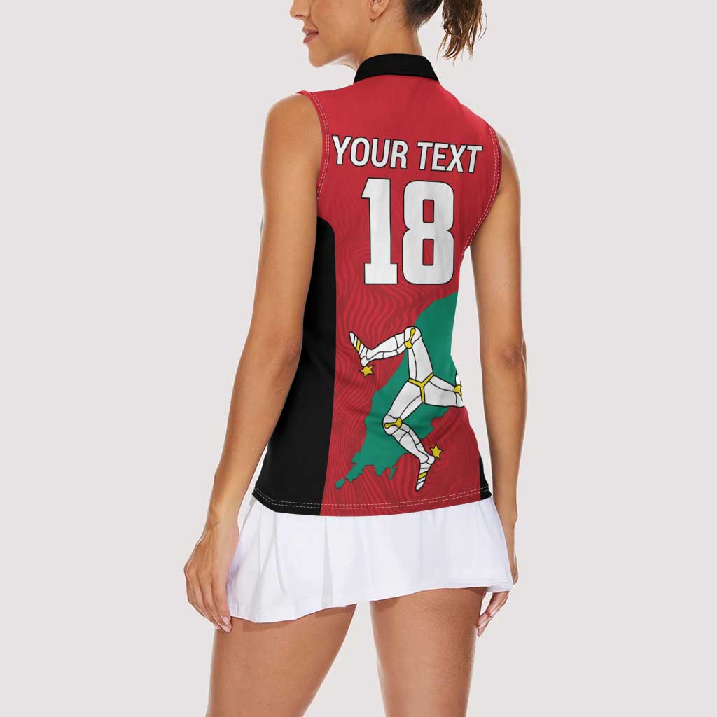 Custom Isle of Man Cricket Women Sleeveless Polo Shirt Quocunque Jeceris Stabit - Wonder Print Shop
