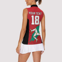 Custom Isle of Man Cricket Women Sleeveless Polo Shirt Quocunque Jeceris Stabit - Wonder Print Shop